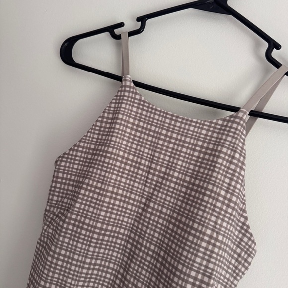 🆕🤎 Lululemon Align High Neck Dress - Glow Grid Light Ivory Multi - Picture 5 of 10